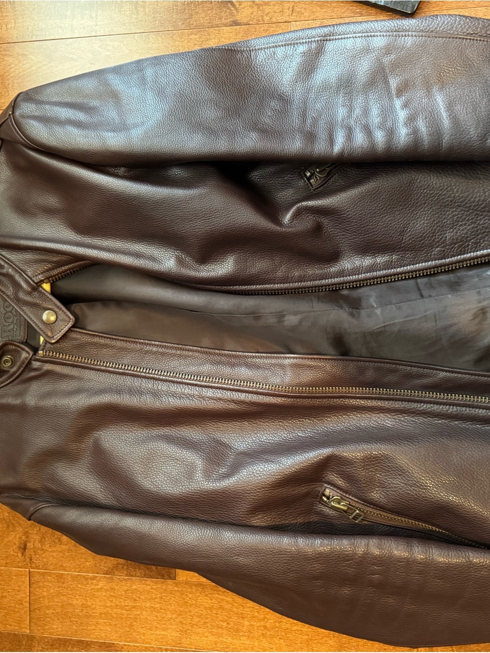 Roots Men's Brown Leather Zip-Front Jacket